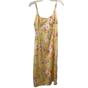 Forever 21 Yellow Floral Slip Dress